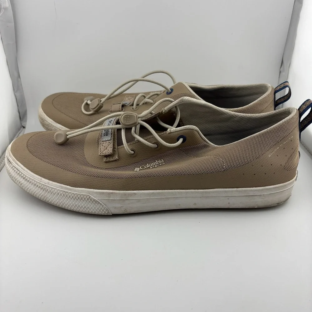 Columbia PFG Boat Shoes 10.5 Tan Blood n Guts Fishing Sneakers BM4615-212